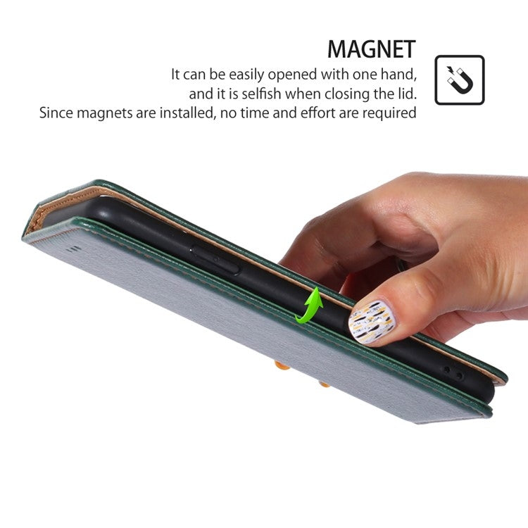 For Samsung Galaxy S24 5G Gloss Oil Solid Color Magnetic Leather Phone Case(Green) - HoMEdemic™ 