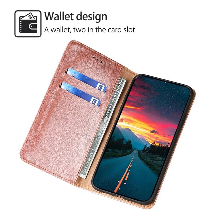 For Samsung Galaxy S24 5G Gloss Oil Solid Color Magnetic Leather Phone Case(Rose Gold) - HoMEdemic™ 
