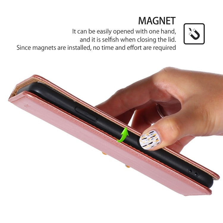 For Samsung Galaxy S24 5G Gloss Oil Solid Color Magnetic Leather Phone Case(Rose Gold) - HoMEdemic™ 