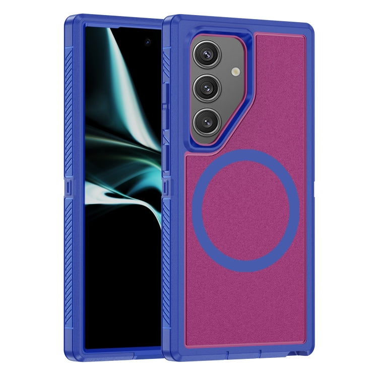 For Samsung Galaxy S24 5G Guard Magsafe Magnetic Frosted Phone Case(Blue+Rose Red) - HoMEdemic™ 