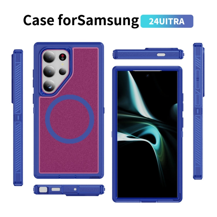 For Samsung Galaxy S24 5G Guard Magsafe Magnetic Frosted Phone Case(Blue+Rose Red) - HoMEdemic™ 