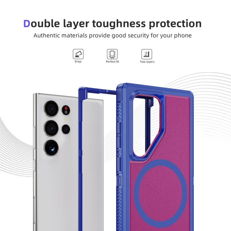 For Samsung Galaxy S24 5G Guard Magsafe Magnetic Frosted Phone Case(Blue+Rose Red) - HoMEdemic™ 