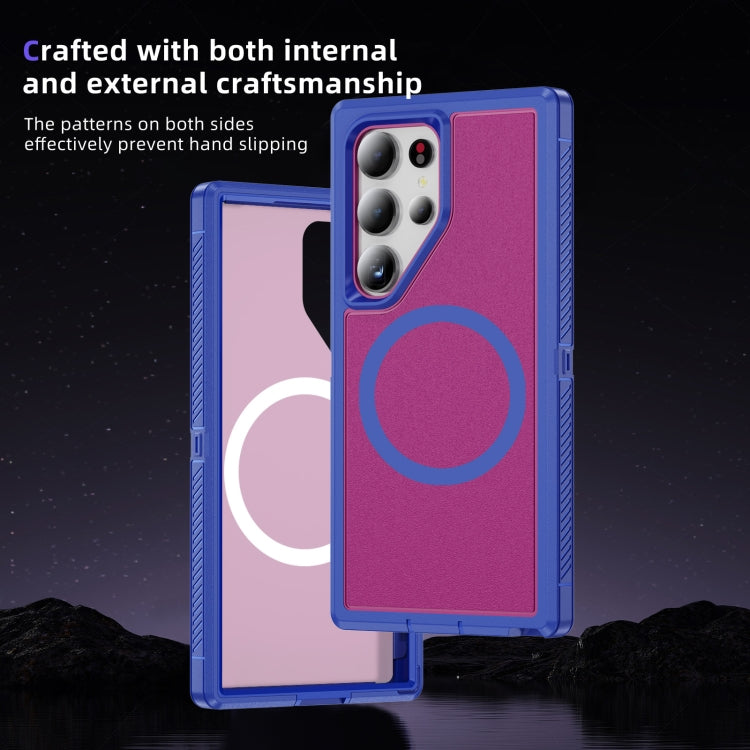 For Samsung Galaxy S24 5G Guard Magsafe Magnetic Frosted Phone Case(Blue+Rose Red) - HoMEdemic™ 