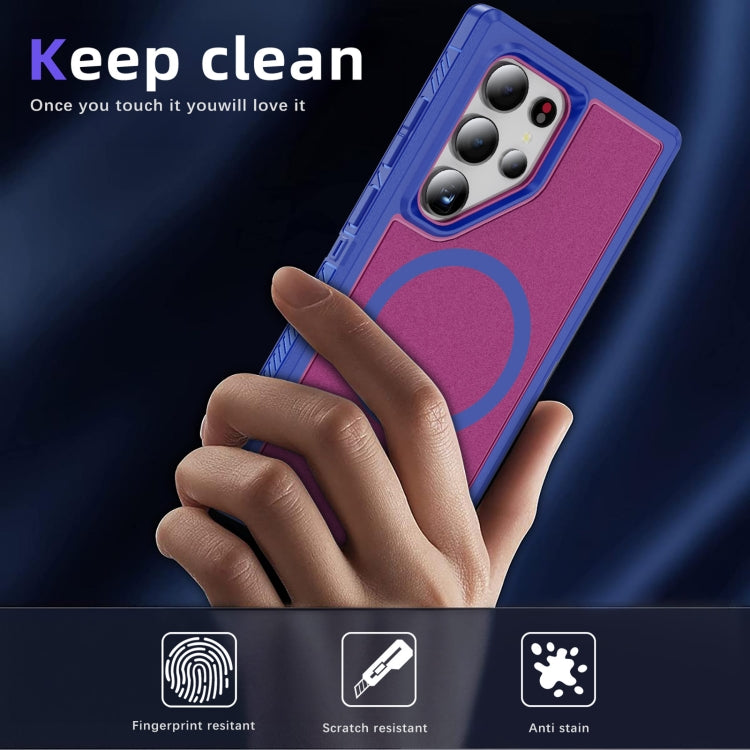 For Samsung Galaxy S24 5G Guard Magsafe Magnetic Frosted Phone Case(Blue+Rose Red) - HoMEdemic™ 