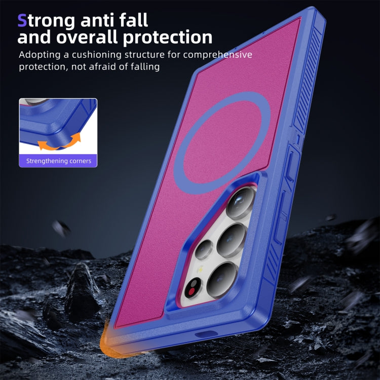 For Samsung Galaxy S24 5G Guard Magsafe Magnetic Frosted Phone Case(Blue+Rose Red) - HoMEdemic™ 
