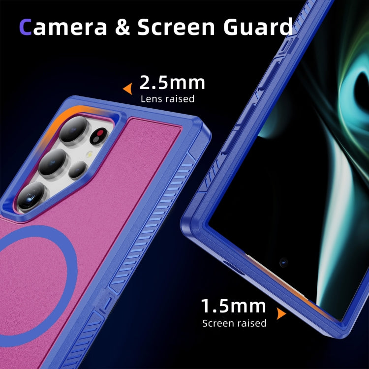 For Samsung Galaxy S24 5G Guard Magsafe Magnetic Frosted Phone Case(Blue+Rose Red) - HoMEdemic™ 