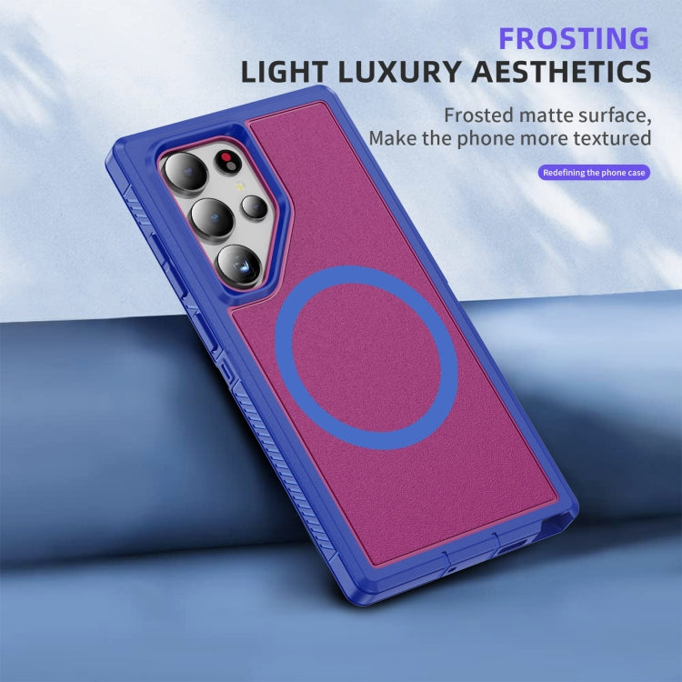 For Samsung Galaxy S24 5G Guard Magsafe Magnetic Frosted Phone Case(Blue+Rose Red) - HoMEdemic™ 
