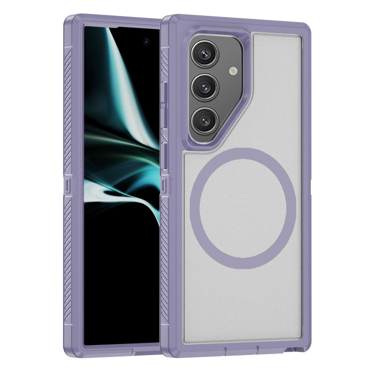 For Samsung Galaxy S24 5G Guard Magsafe Magnetic Frosted Phone Case(Light Purple) - HoMEdemic™ 