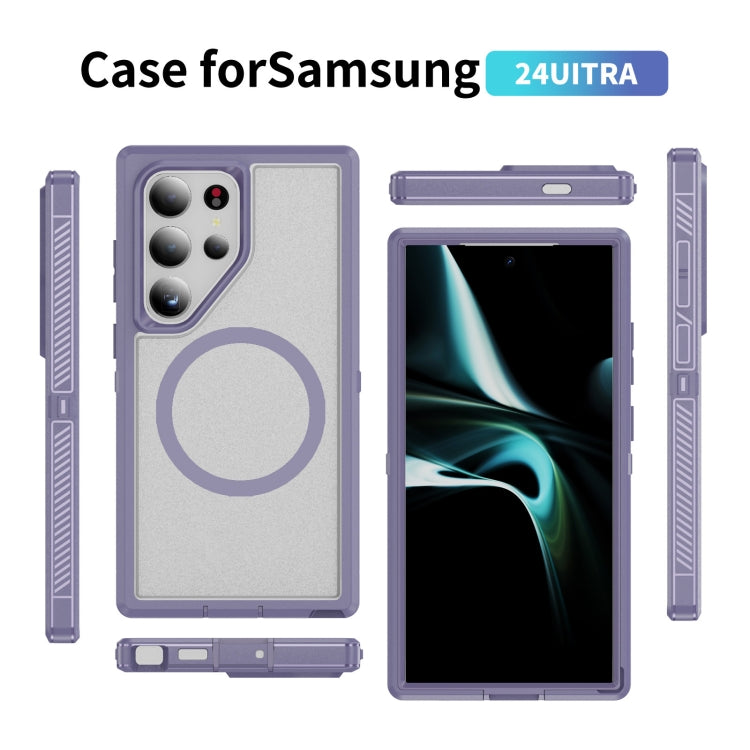 For Samsung Galaxy S24 5G Guard Magsafe Magnetic Frosted Phone Case(Light Purple) - HoMEdemic™ 