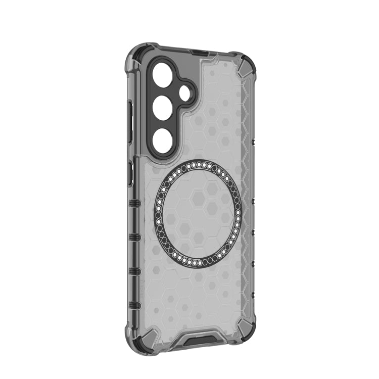 For Samsung Galaxy S24 5G Honeycomb Magnetic Ring Shockproof Phone Case(Black) - HoMEdemic™ 