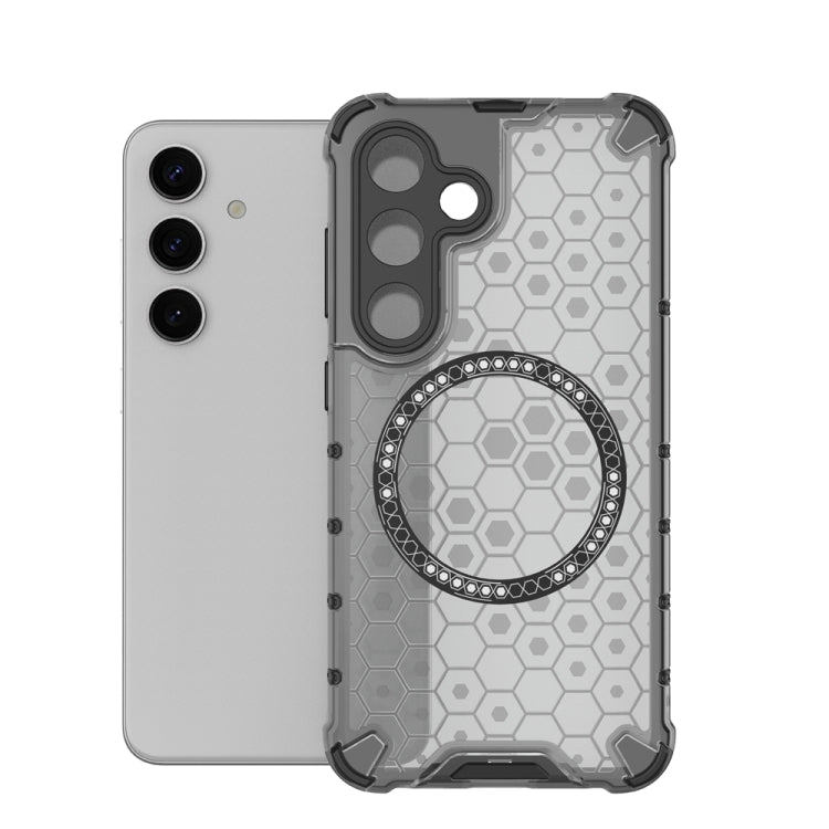 For Samsung Galaxy S24 5G Honeycomb Magnetic Ring Shockproof Phone Case(Black) - HoMEdemic™ 