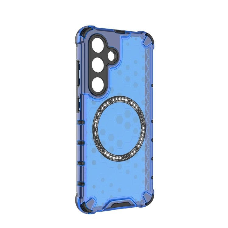 For Samsung Galaxy S24 5G Honeycomb Magnetic Ring Shockproof Phone Case(Blue) - HoMEdemic™ 