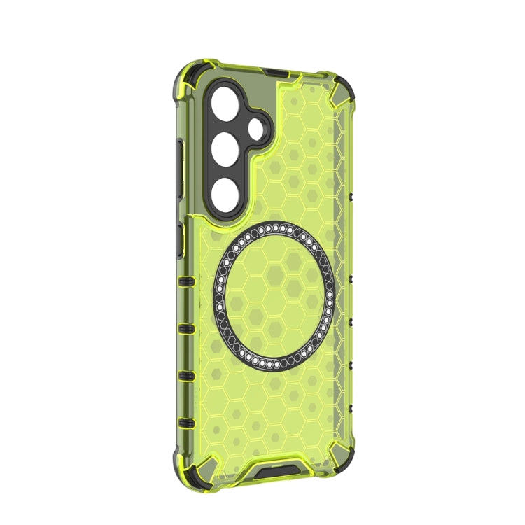 For Samsung Galaxy S24 5G Honeycomb Magnetic Ring Shockproof Phone Case(Green) - HoMEdemic™ 