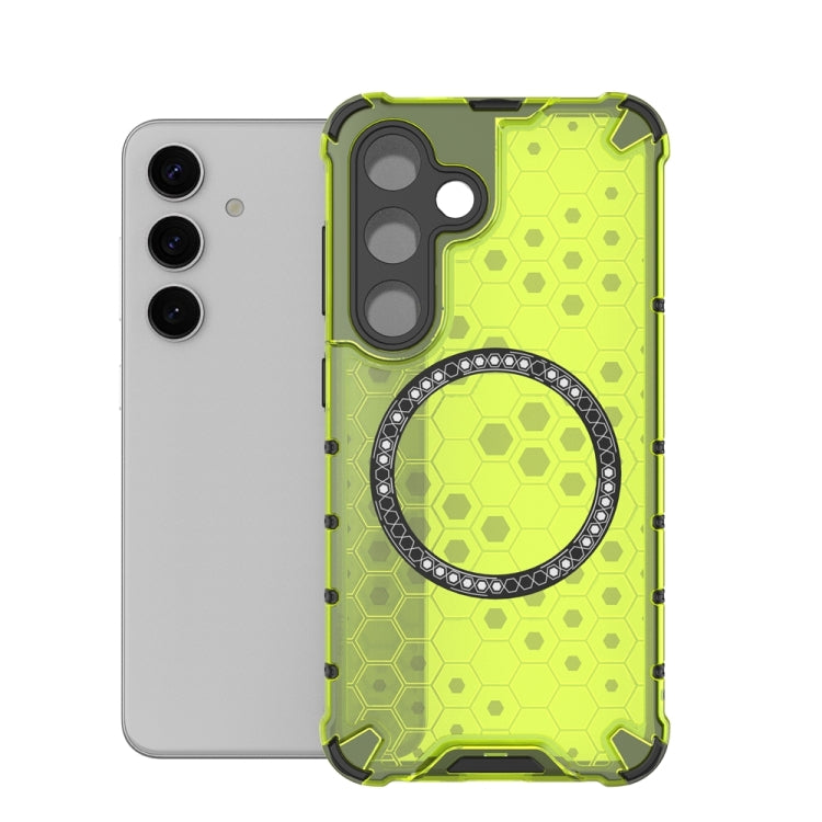 For Samsung Galaxy S24 5G Honeycomb Magnetic Ring Shockproof Phone Case(Green) - HoMEdemic™ 