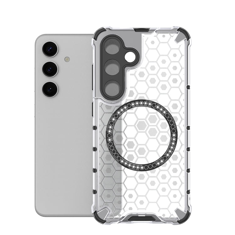 For Samsung Galaxy S24 5G Honeycomb Magnetic Ring Shockproof Phone Case(White) - HoMEdemic™ 