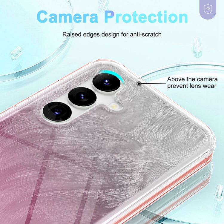 For Samsung Galaxy S24 5G IMD Gradient Feather PC + TPU Phone Case(Light Pink) - HoMEdemic™ 