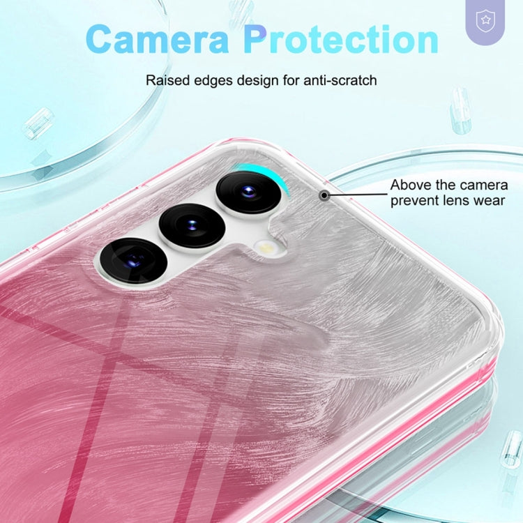 For Samsung Galaxy S24 5G IMD Gradient Feather PC + TPU Phone Case(Rose Red) - HoMEdemic™ 