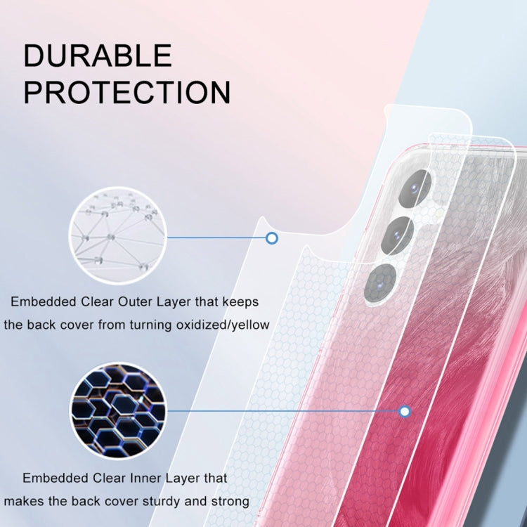 For Samsung Galaxy S24 5G IMD Gradient Feather PC + TPU Phone Case(Rose Red) - HoMEdemic™ 