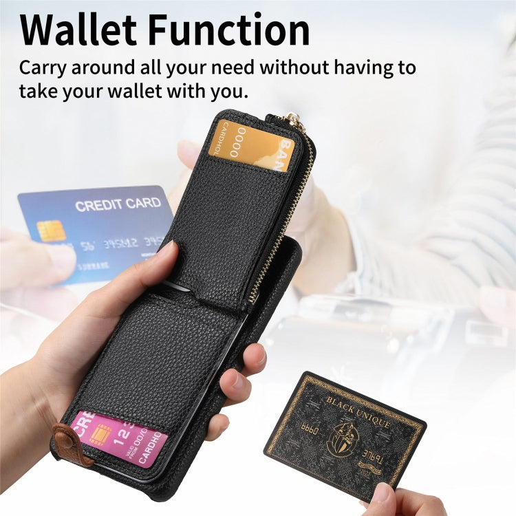 For Samsung Galaxy S24 5G Litchi Leather Oil Edge Ring Zipper Wallet Back Phone Case(Black) - HoMEdemic™ 