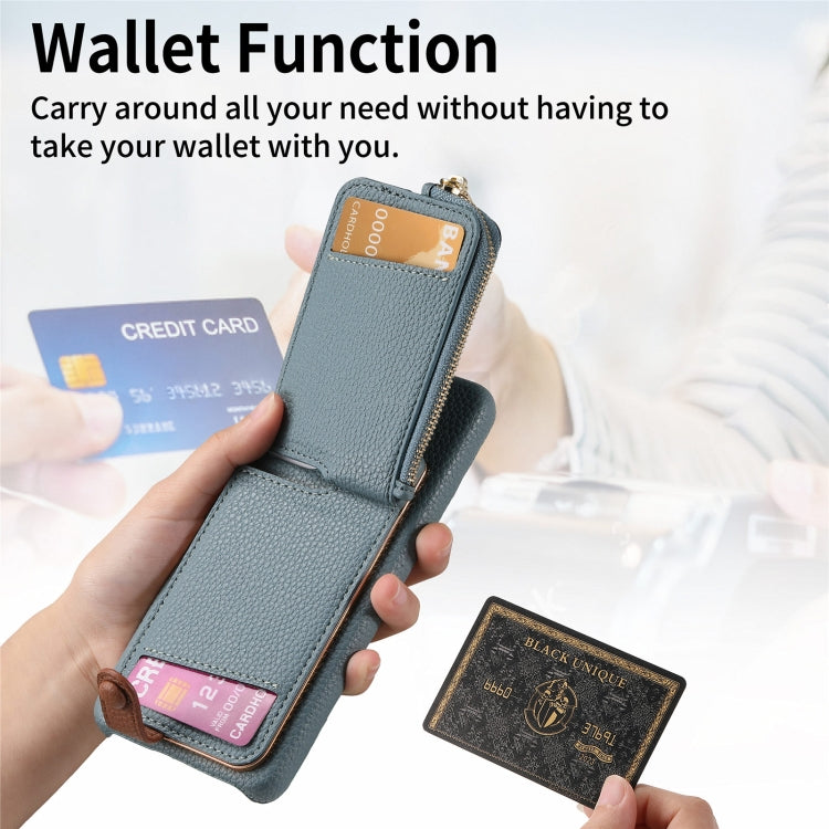 For Samsung Galaxy S24 5G Litchi Leather Oil Edge Ring Zipper Wallet Back Phone Case(Blue) - HoMEdemic™ 