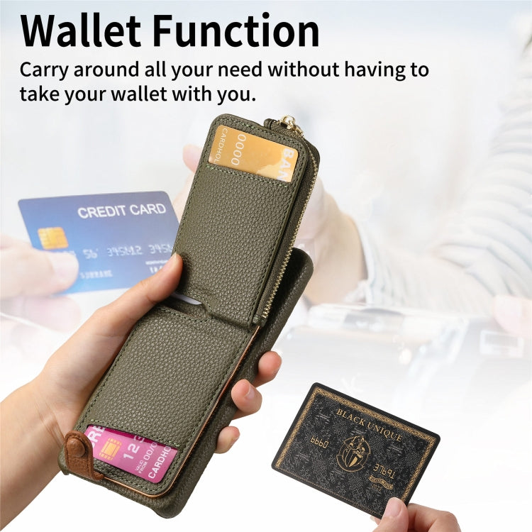 For Samsung Galaxy S24 5G Litchi Leather Oil Edge Ring Zipper Wallet Back Phone Case(Green) - HoMEdemic™ 