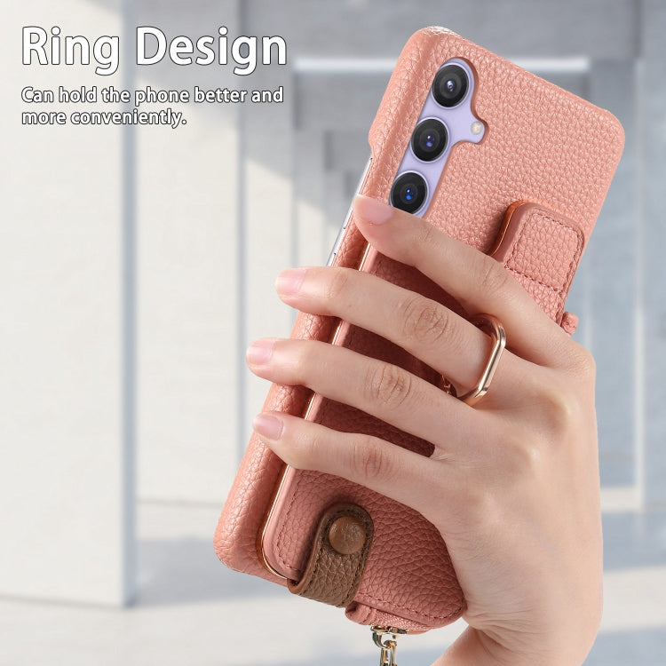 For Samsung Galaxy S24 5G Litchi Leather Oil Edge Ring Zipper Wallet Back Phone Case(Pink) - HoMEdemic™ 