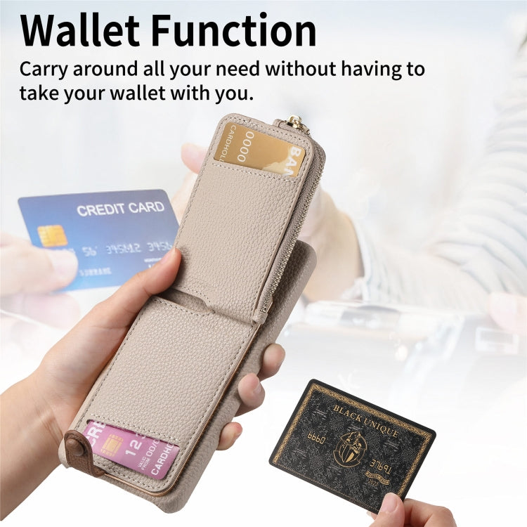 For Samsung Galaxy S24 5G Litchi Leather Oil Edge Ring Zipper Wallet Back Phone Case(White) - HoMEdemic™ 