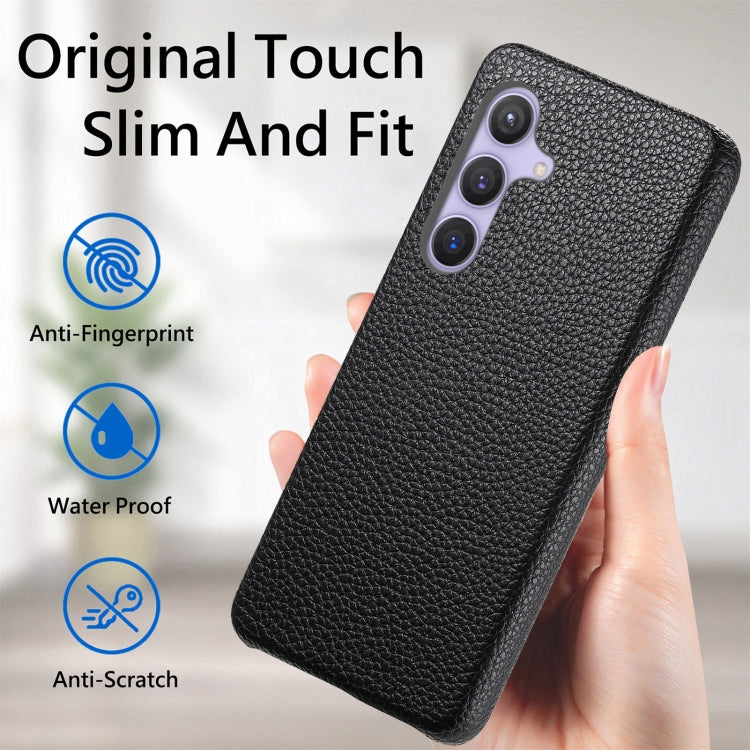 For Samsung Galaxy S24 5G Litchi Oil Edge Leather Back Phone Case(Black) - HoMEdemic™ 