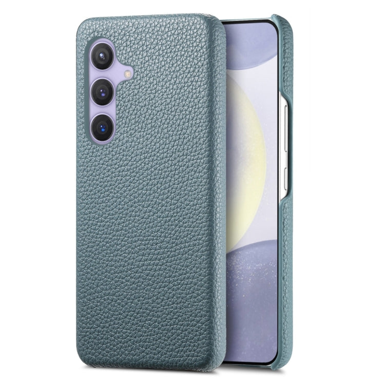 For Samsung Galaxy S24 5G Litchi Oil Edge Leather Back Phone Case(Blue) - HoMEdemic™ 