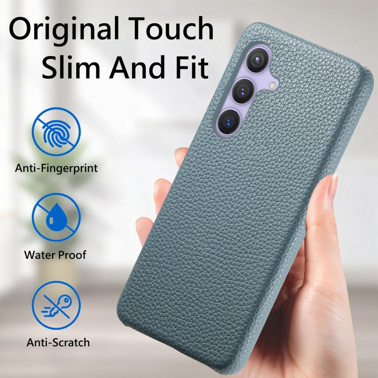 For Samsung Galaxy S24 5G Litchi Oil Edge Leather Back Phone Case(Blue) - HoMEdemic™ 