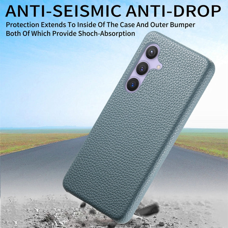 For Samsung Galaxy S24 5G Litchi Oil Edge Leather Back Phone Case(Blue) - HoMEdemic™ 