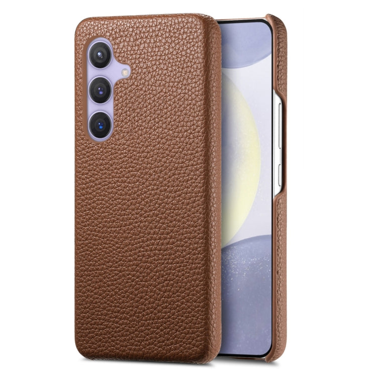 For Samsung Galaxy S24 5G Litchi Oil Edge Leather Back Phone Case(Brown) - HoMEdemic™ 