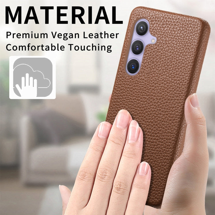 For Samsung Galaxy S24 5G Litchi Oil Edge Leather Back Phone Case(Brown) - HoMEdemic™ 