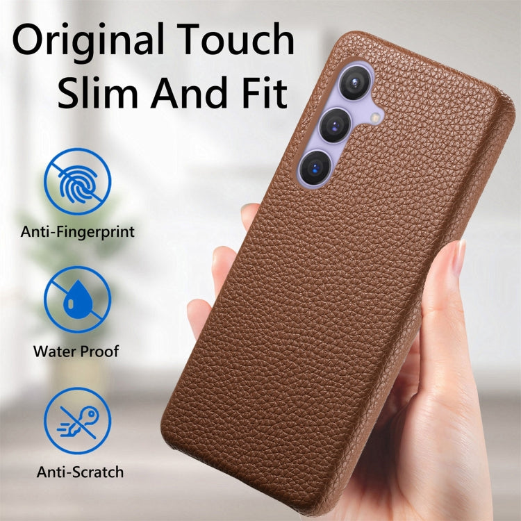 For Samsung Galaxy S24 5G Litchi Oil Edge Leather Back Phone Case(Brown) - HoMEdemic™ 