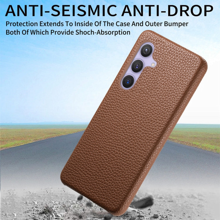 For Samsung Galaxy S24 5G Litchi Oil Edge Leather Back Phone Case(Brown) - HoMEdemic™ 