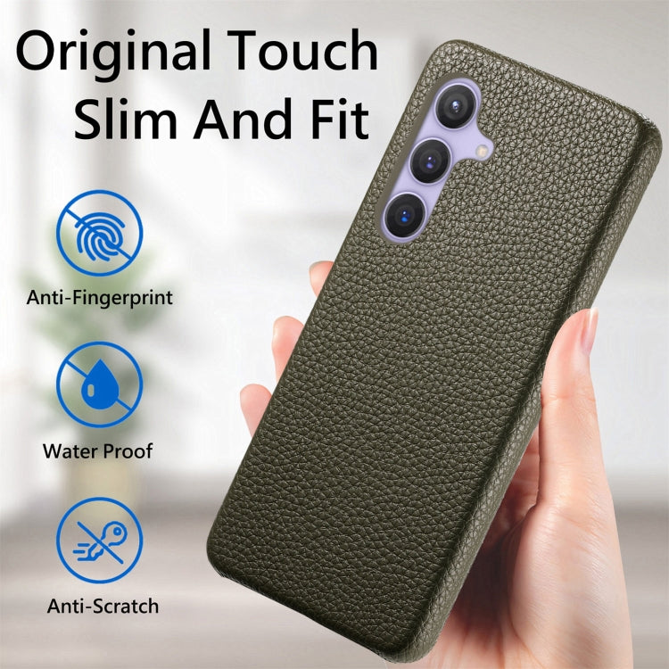 For Samsung Galaxy S24 5G Litchi Oil Edge Leather Back Phone Case(Green) - HoMEdemic™ 