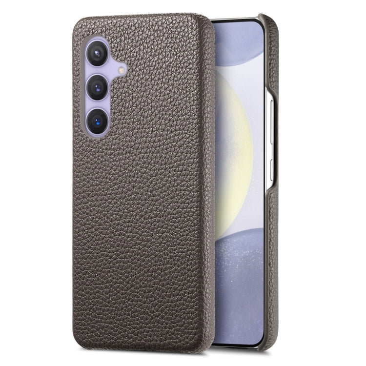 For Samsung Galaxy S24 5G Litchi Oil Edge Leather Back Phone Case(Grey) - HoMEdemic™ 