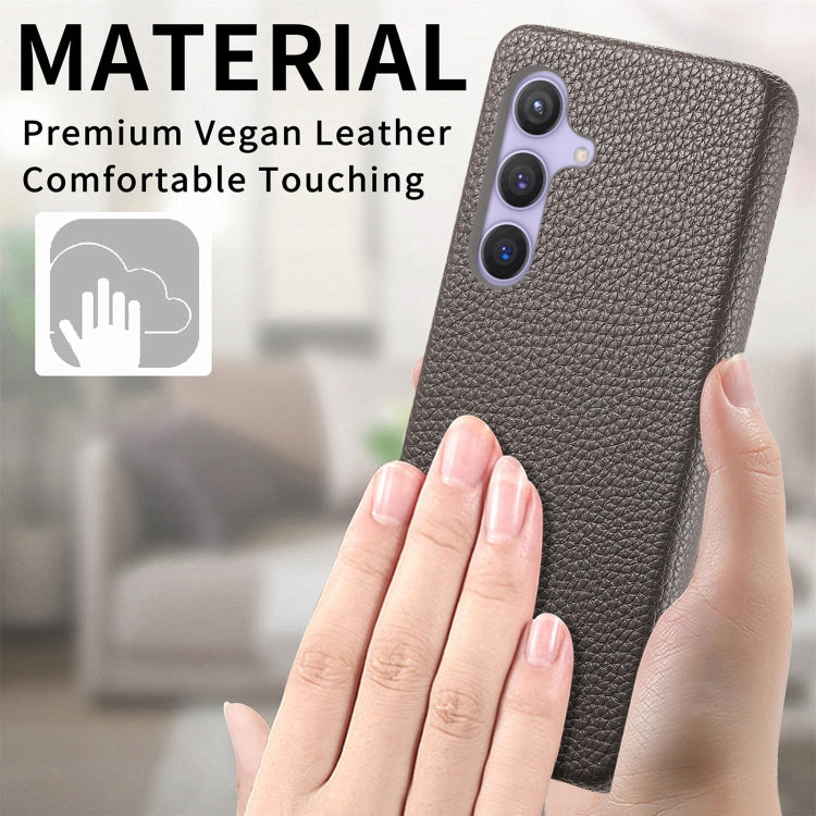 For Samsung Galaxy S24 5G Litchi Oil Edge Leather Back Phone Case(Grey) - HoMEdemic™ 