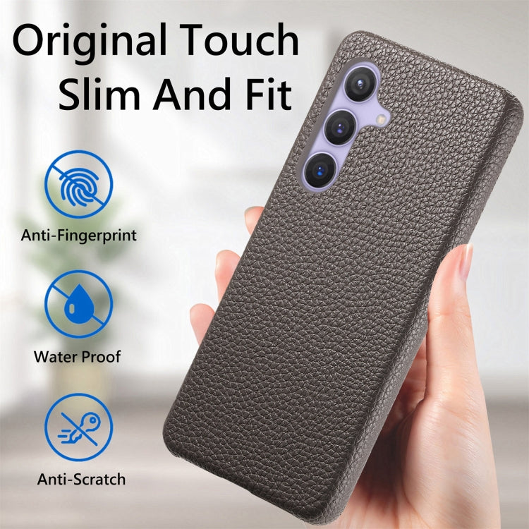 For Samsung Galaxy S24 5G Litchi Oil Edge Leather Back Phone Case(Grey) - HoMEdemic™ 