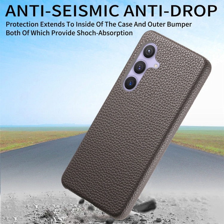 For Samsung Galaxy S24 5G Litchi Oil Edge Leather Back Phone Case(Grey) - HoMEdemic™ 