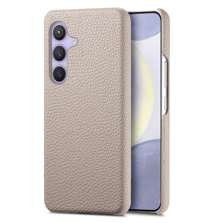 For Samsung Galaxy S24 5G Litchi Oil Edge Leather Back Phone Case(Khaki) - HoMEdemic™ 