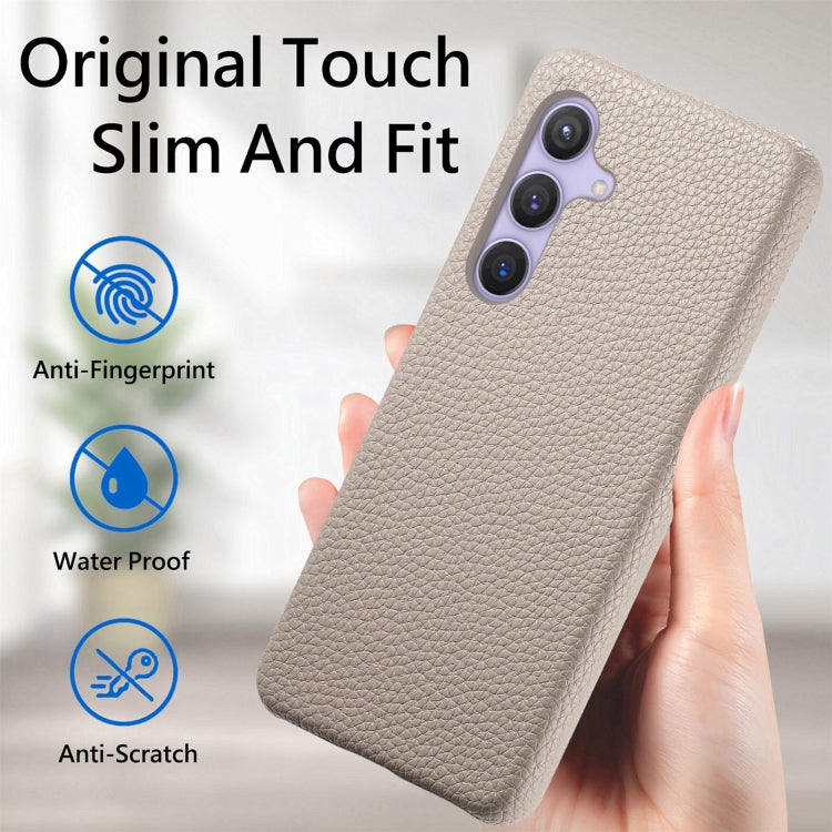 For Samsung Galaxy S24 5G Litchi Oil Edge Leather Back Phone Case(Khaki) - HoMEdemic™ 