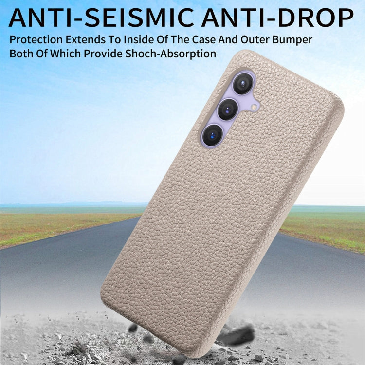 For Samsung Galaxy S24 5G Litchi Oil Edge Leather Back Phone Case(Khaki) - HoMEdemic™ 