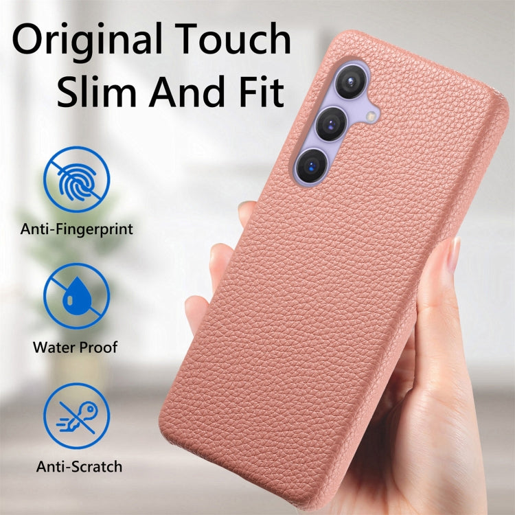 For Samsung Galaxy S24 5G Litchi Oil Edge Leather Back Phone Case(Pink) - HoMEdemic™ 