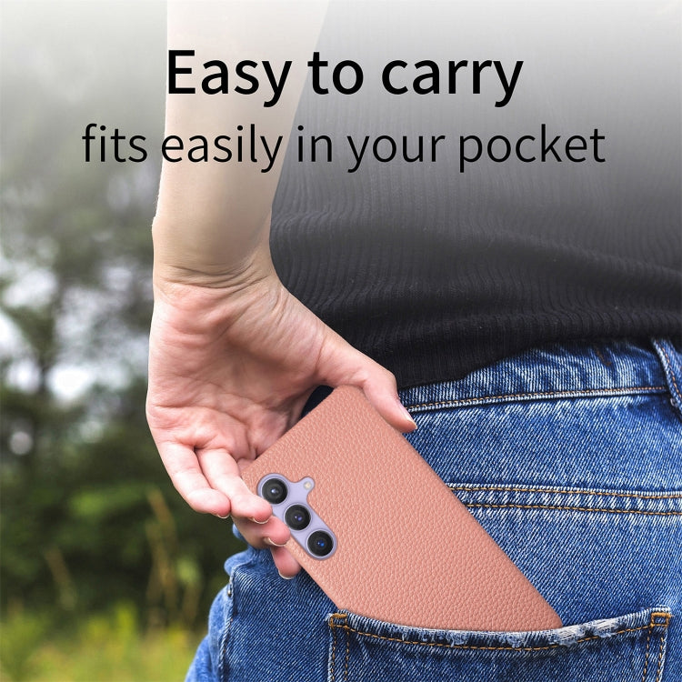 For Samsung Galaxy S24 5G Litchi Oil Edge Leather Back Phone Case(Pink) - HoMEdemic™ 
