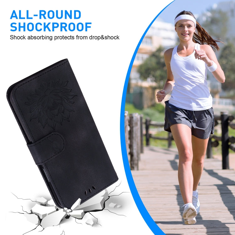 For Samsung Galaxy S24 5G Lotus Embossed Leather Phone Case(Black) - HoMEdemic™ 