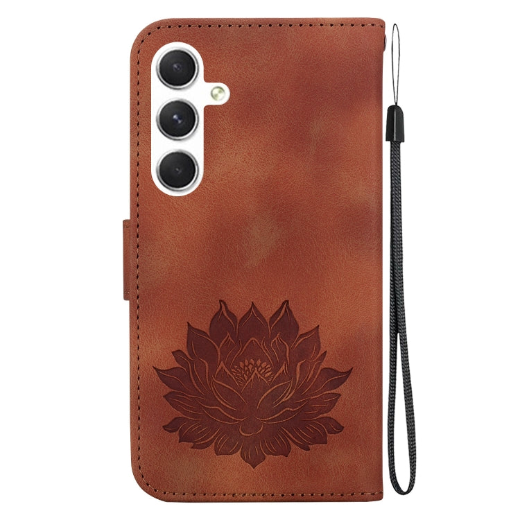 For Samsung Galaxy S24 5G Lotus Embossed Leather Phone Case(Brown) - HoMEdemic™ 