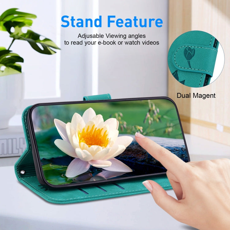 For Samsung Galaxy S24 5G Lotus Embossed Leather Phone Case(Green) - HoMEdemic™ 