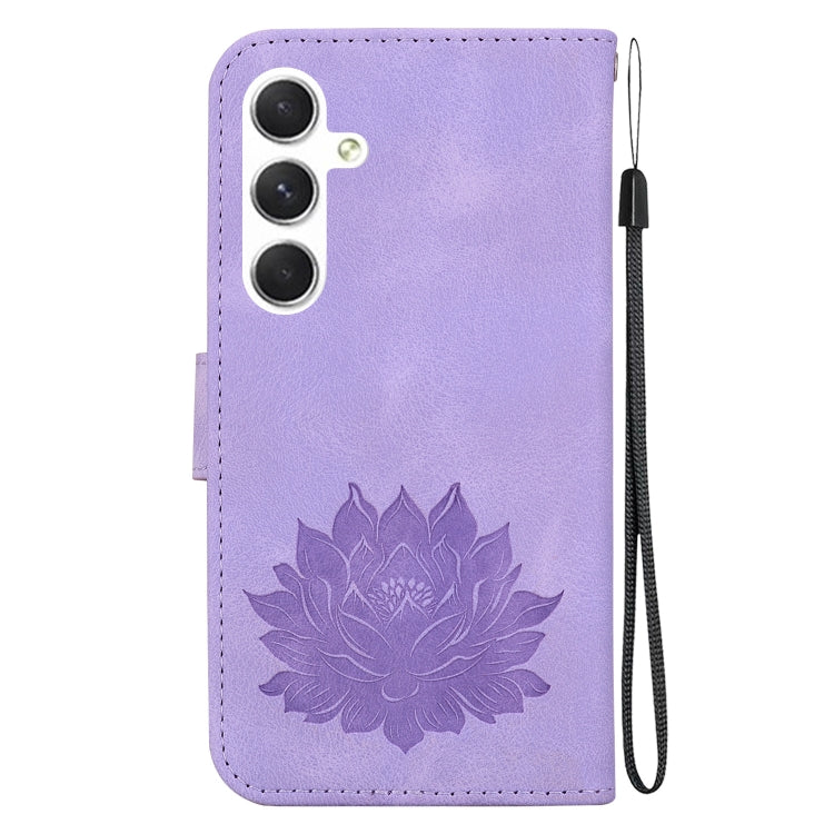 For Samsung Galaxy S24 5G Lotus Embossed Leather Phone Case(Purple) - HoMEdemic™ 