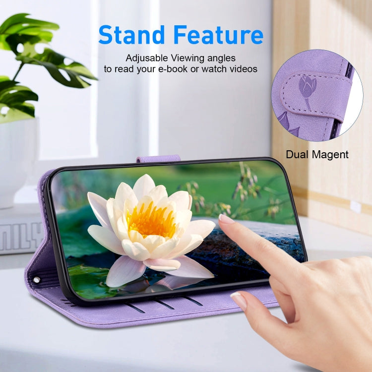 For Samsung Galaxy S24 5G Lotus Embossed Leather Phone Case(Purple) - HoMEdemic™ 